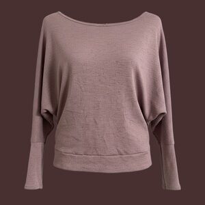 Dusty Pink Speckled Top Small Boho Balloon Sleeve Lightweight